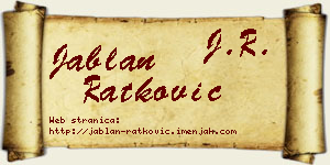 Jablan Ratković vizit kartica